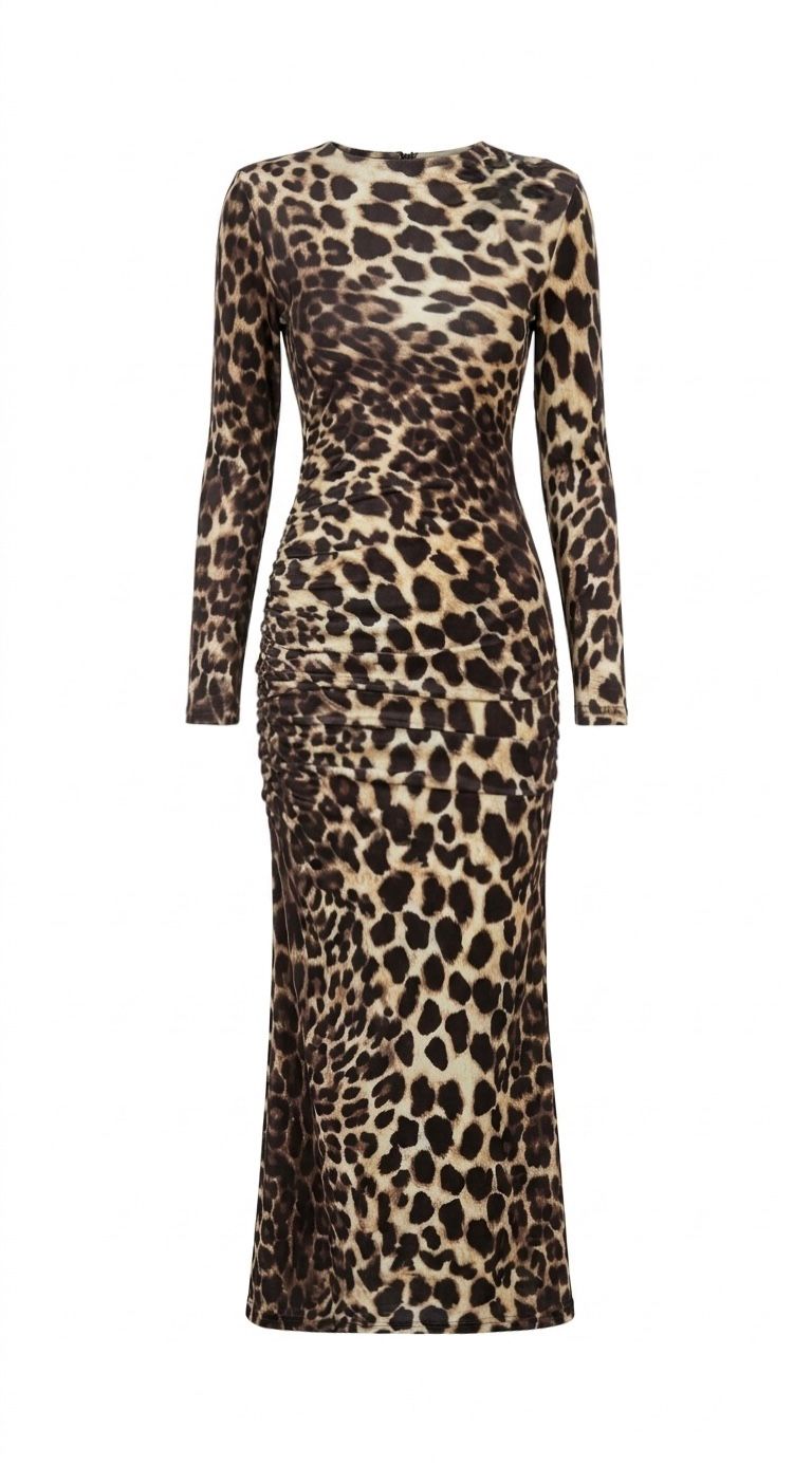Leopar Maxi Elbise
