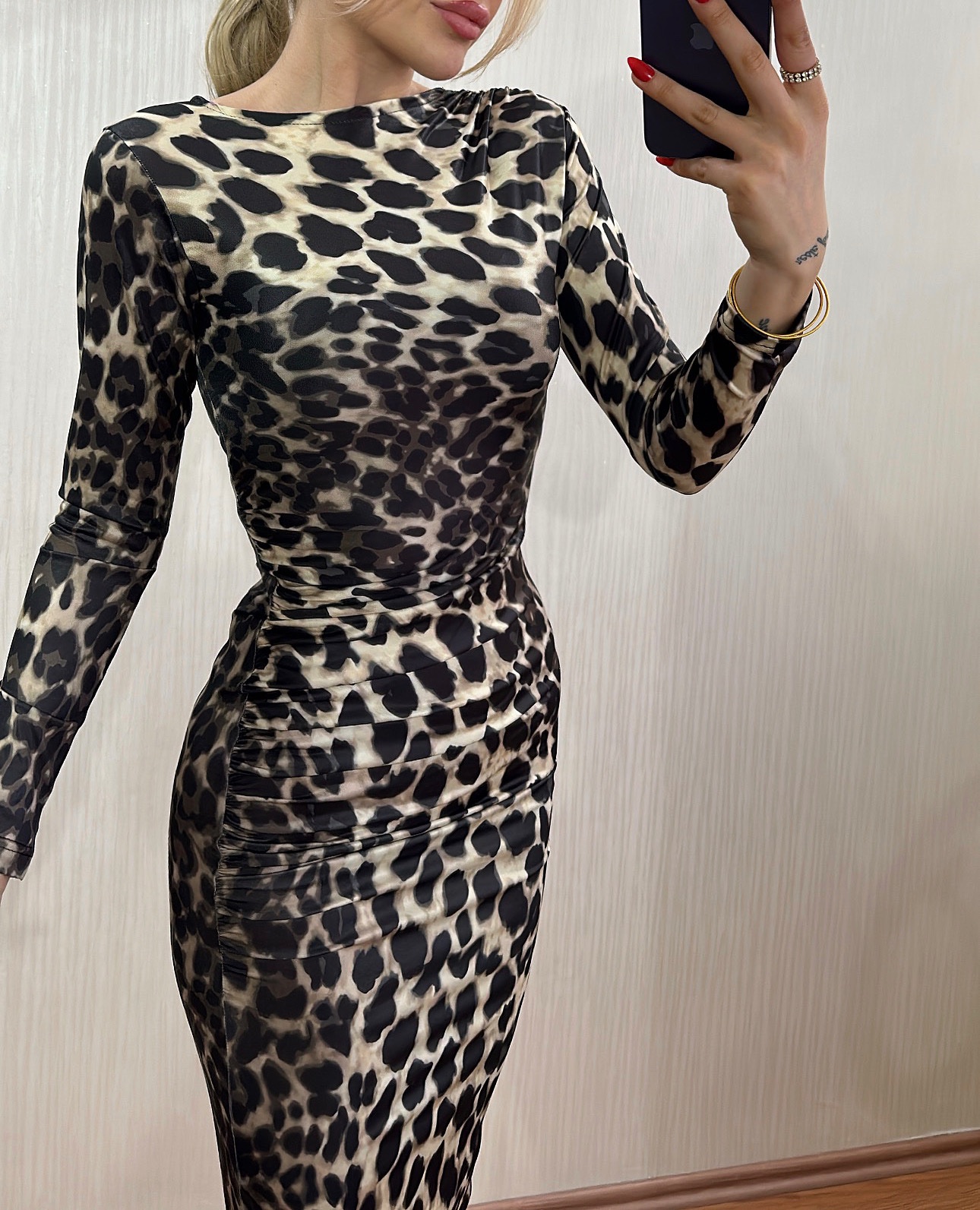 Leopar Maxi Elbise